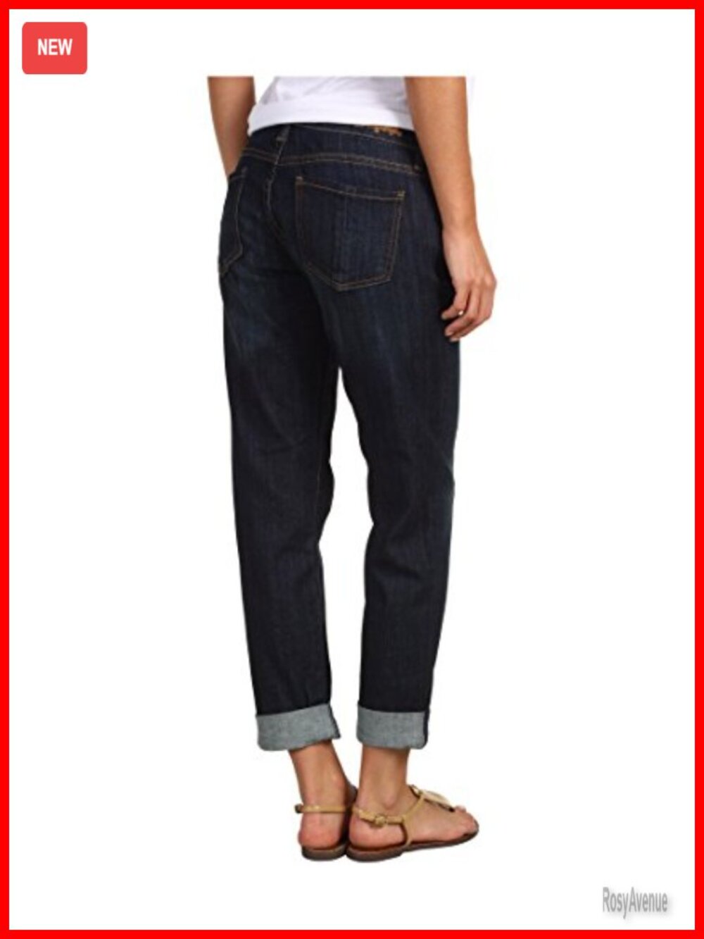 Mid Rise Boyfriend Jeans Tapered Leg Relaxed Fit Stretch Cotton